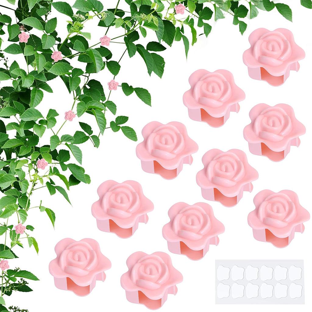 HASTHIP 10Pcs Pothos Branch Bender Clips with Self Adhesive Backing Rose Flower Shaped Clips Plastic Branch Clips Plant Branch Bender Clips Plant Training Clips for Orchid, MoneyPlant, Betel Leaf HASTHIP 10Pcs Pothos Branch Bender Clips with Self Adhesive Backing Rose Flower Shaped Clips Plastic Branch Clips Plant Branch Bender Clips Plant Training Clips for Orchid, MoneyPlant, Betel Leaf